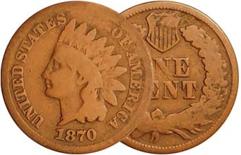 1870 Indian Head Cent Good | International Coins & Currency