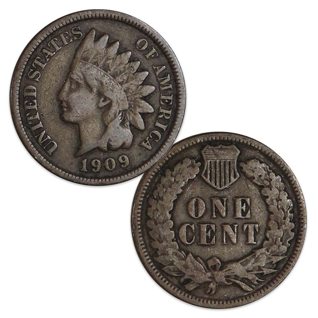 1909 Indian Head Cent Good Image 1