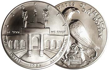 1984 Olympic Coliseum Silver Dollar Brilliant Uncirculated