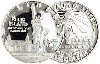 1986-S Statue of Liberty Silver Dollar Proof Image 1