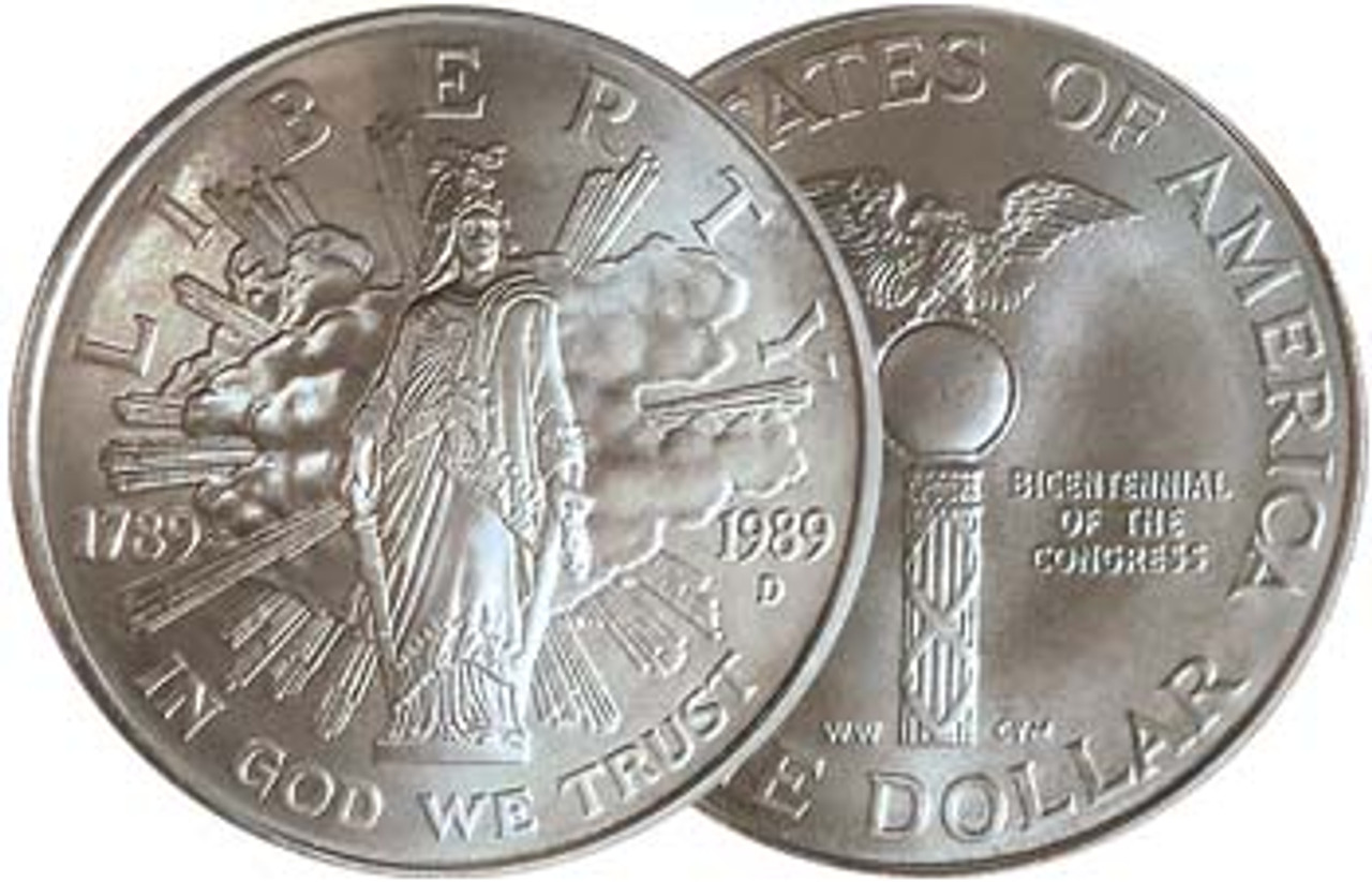 1989 Congress Silver Dollar Brilliant Uncirculated Image 1