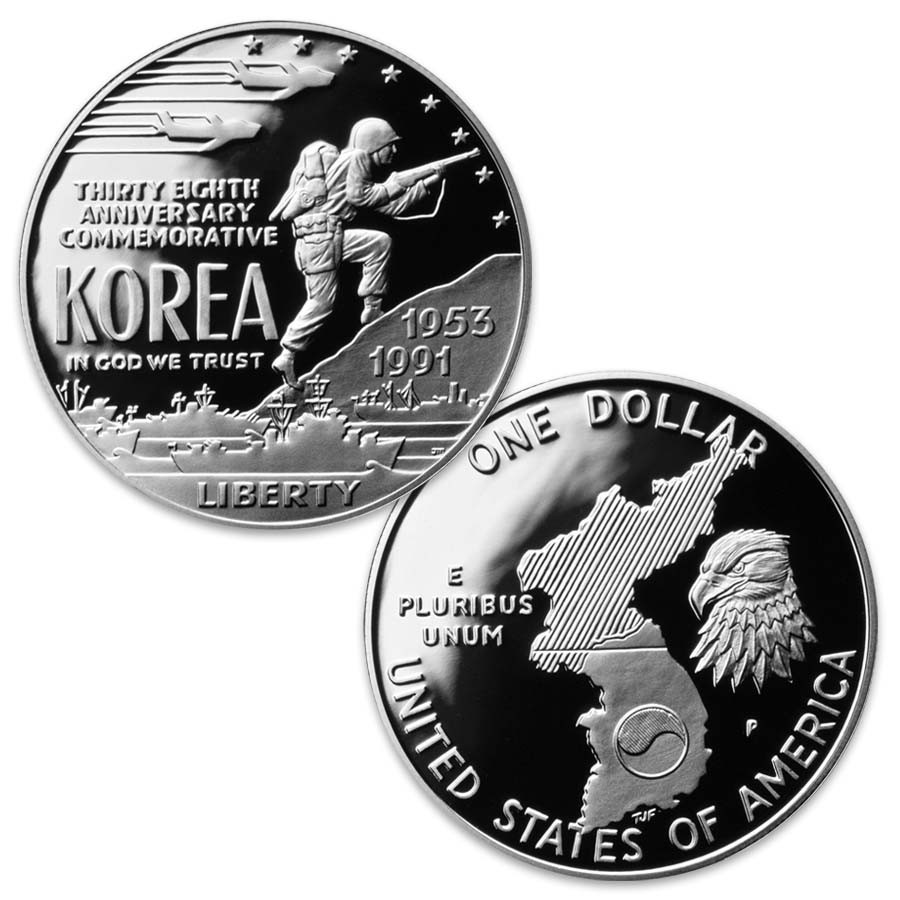 1991 Korean War Silver Dollar Proof | International Coins & Currency