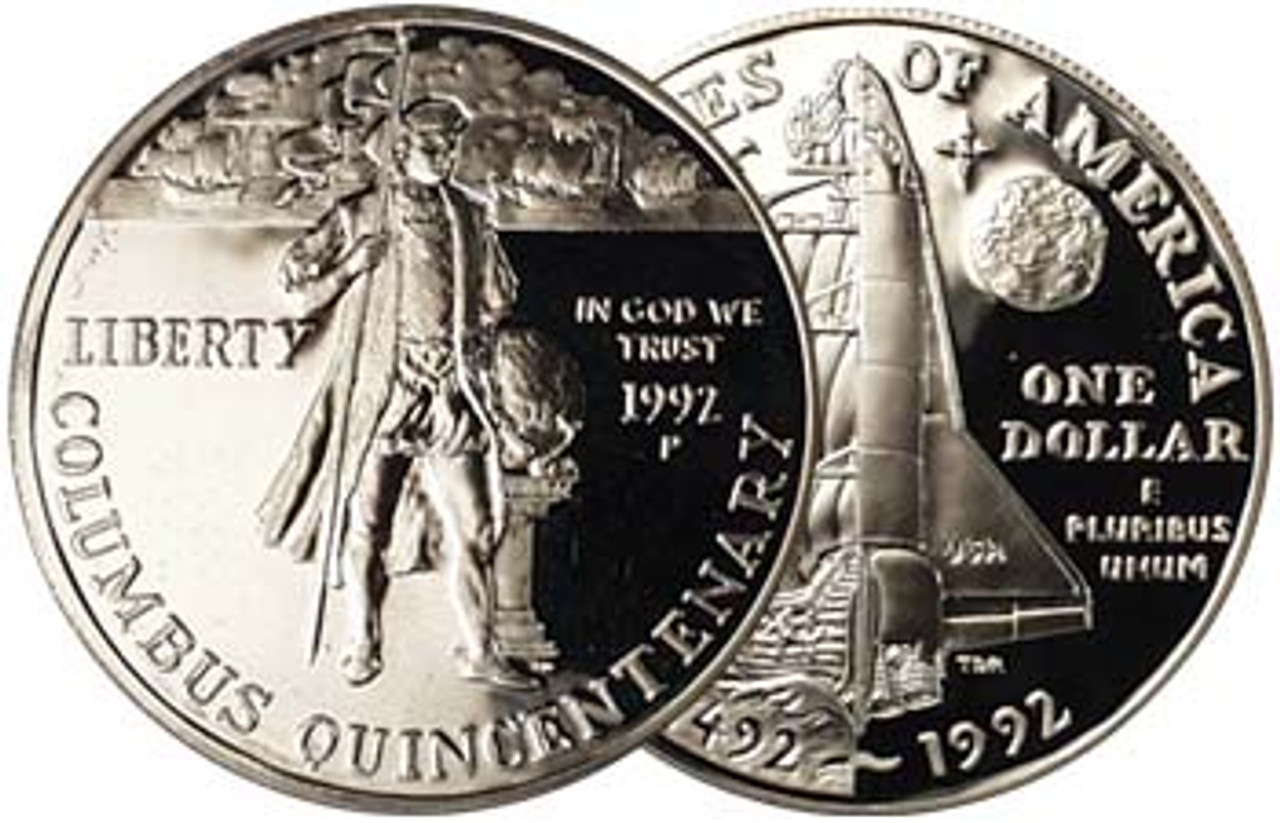 1992-P Columbus Silver Dollar Proof | International Coins & Currency