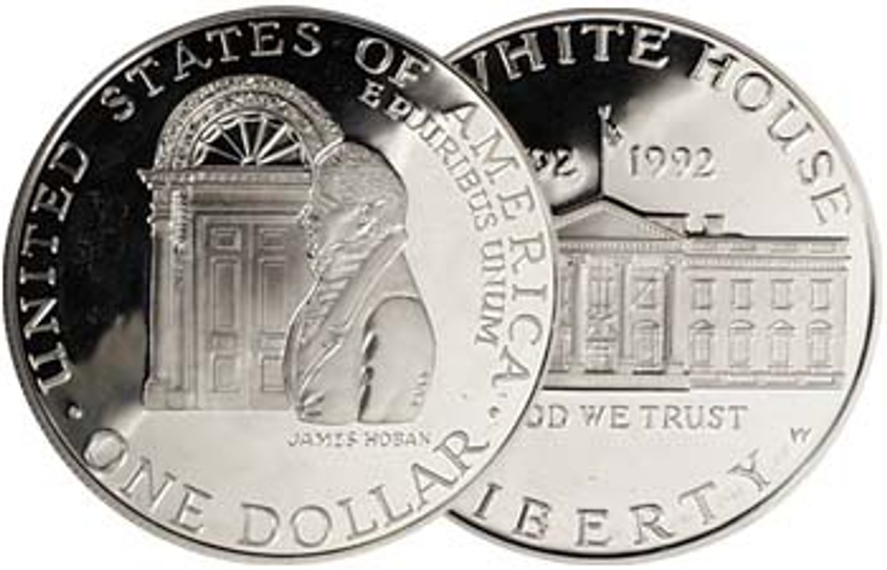 1992-W White House Silver Dollar Proof Image 1