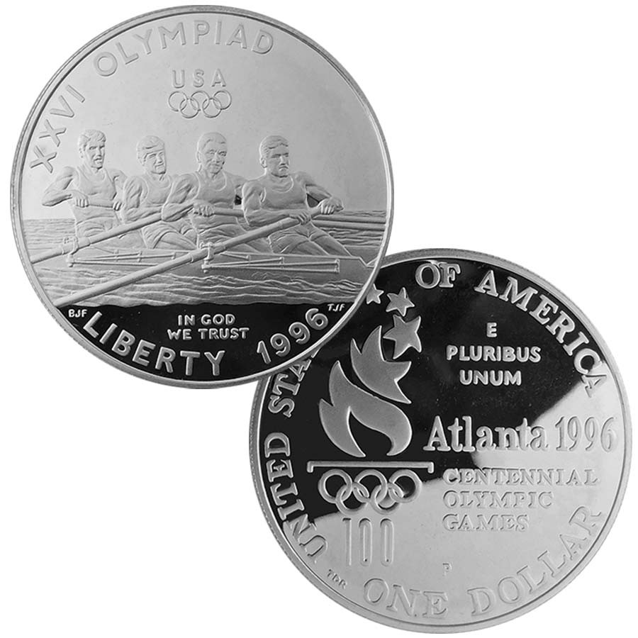 1996-P Olympic Rowing Silver Dollar Proof | International Coins