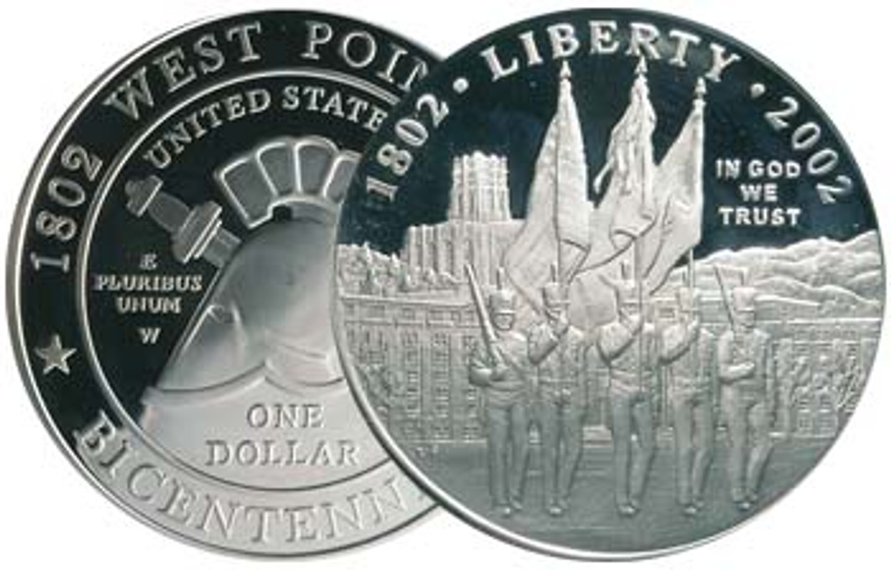 2002-W West Point Silver Dollar Proof Image 1