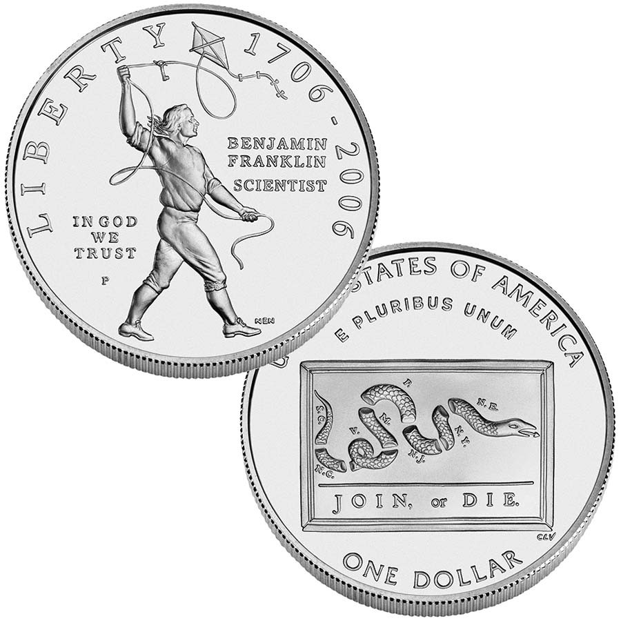 2006 Franklin Scientist Silver Dollar Brilliant Uncirculated