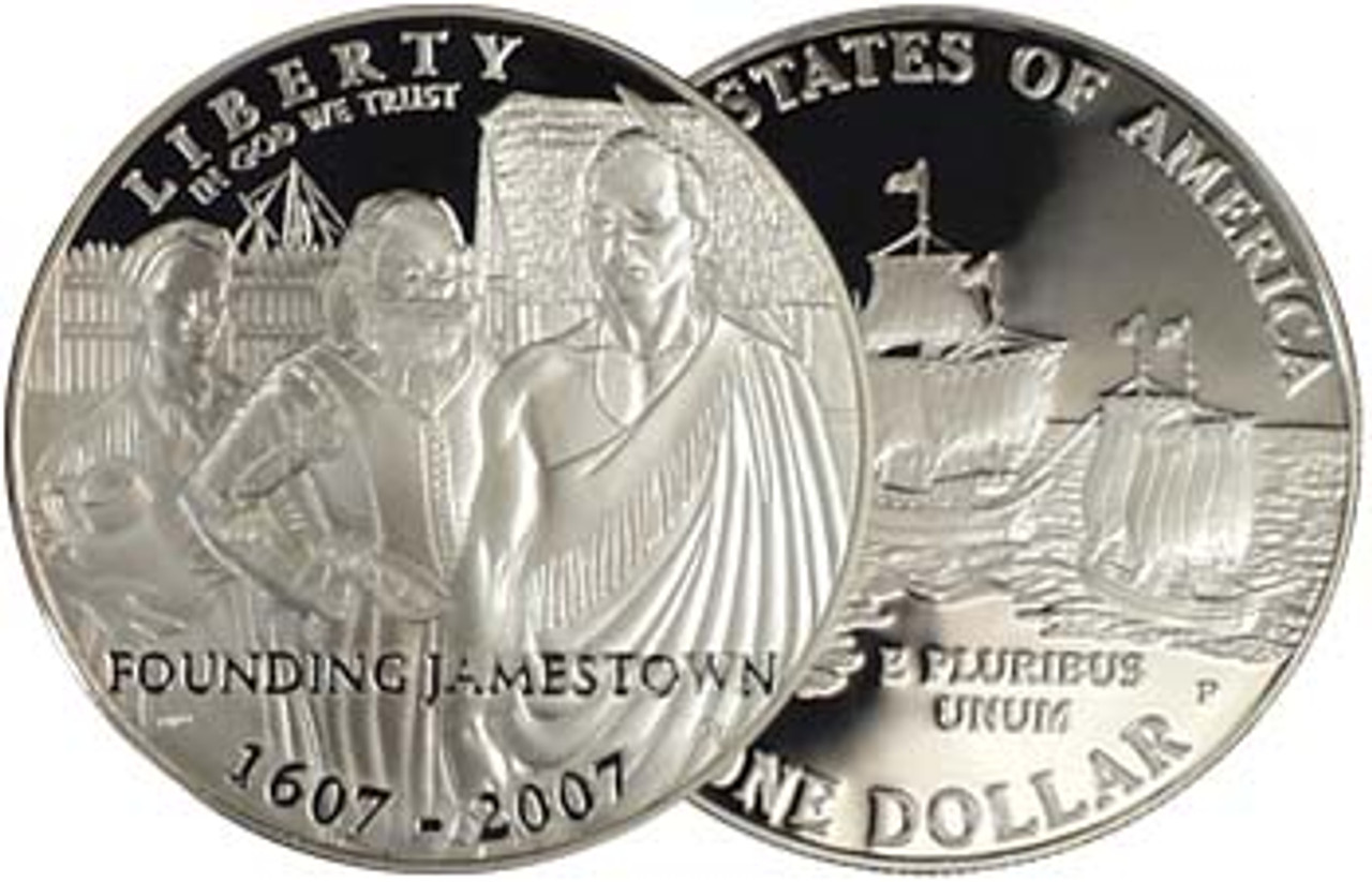2007-P Jamestown Silver Dollar Proof Image 1