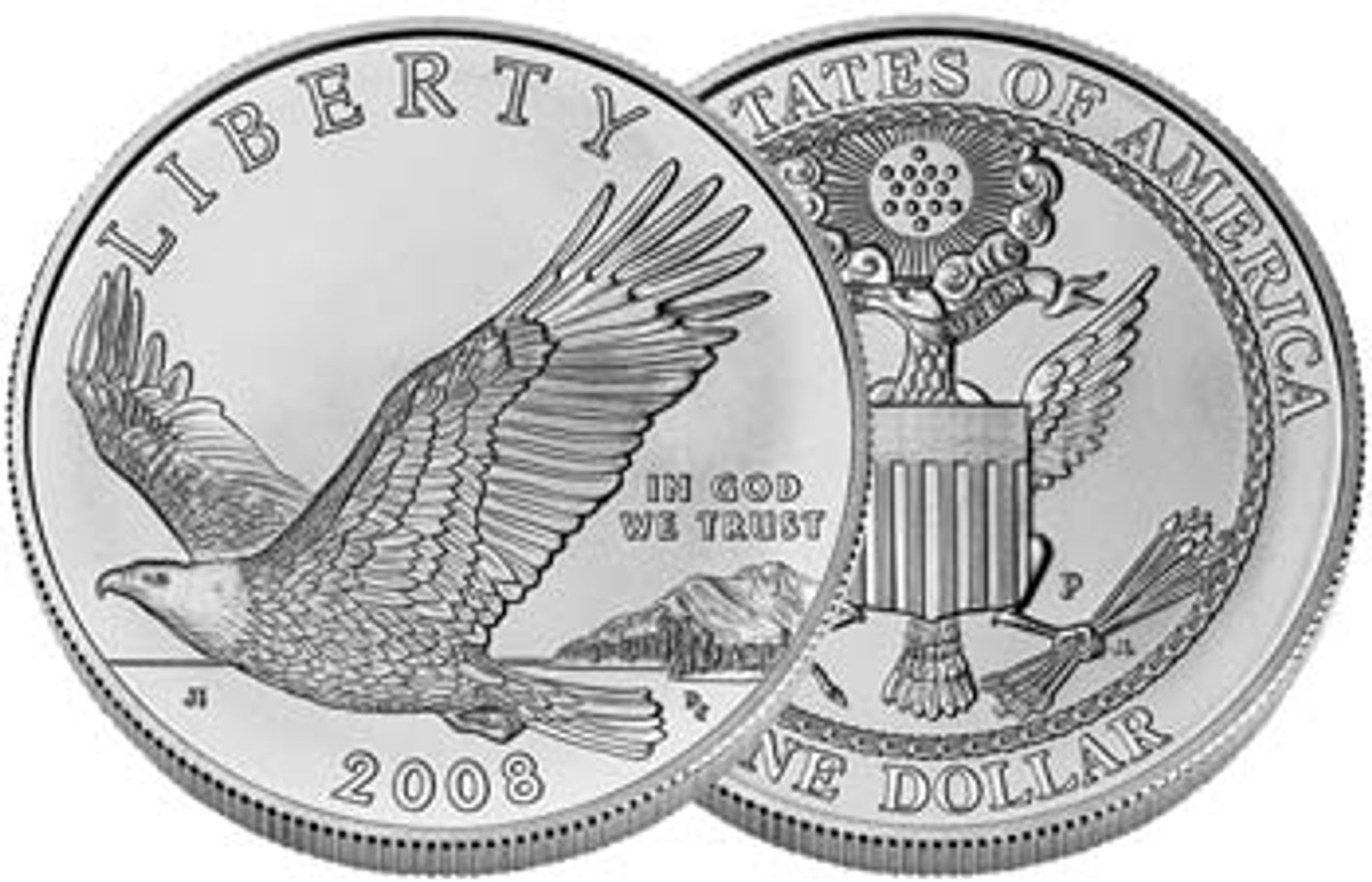 2008-P Bald Eagle Silver Dollar Brilliant Uncirculated Image 1