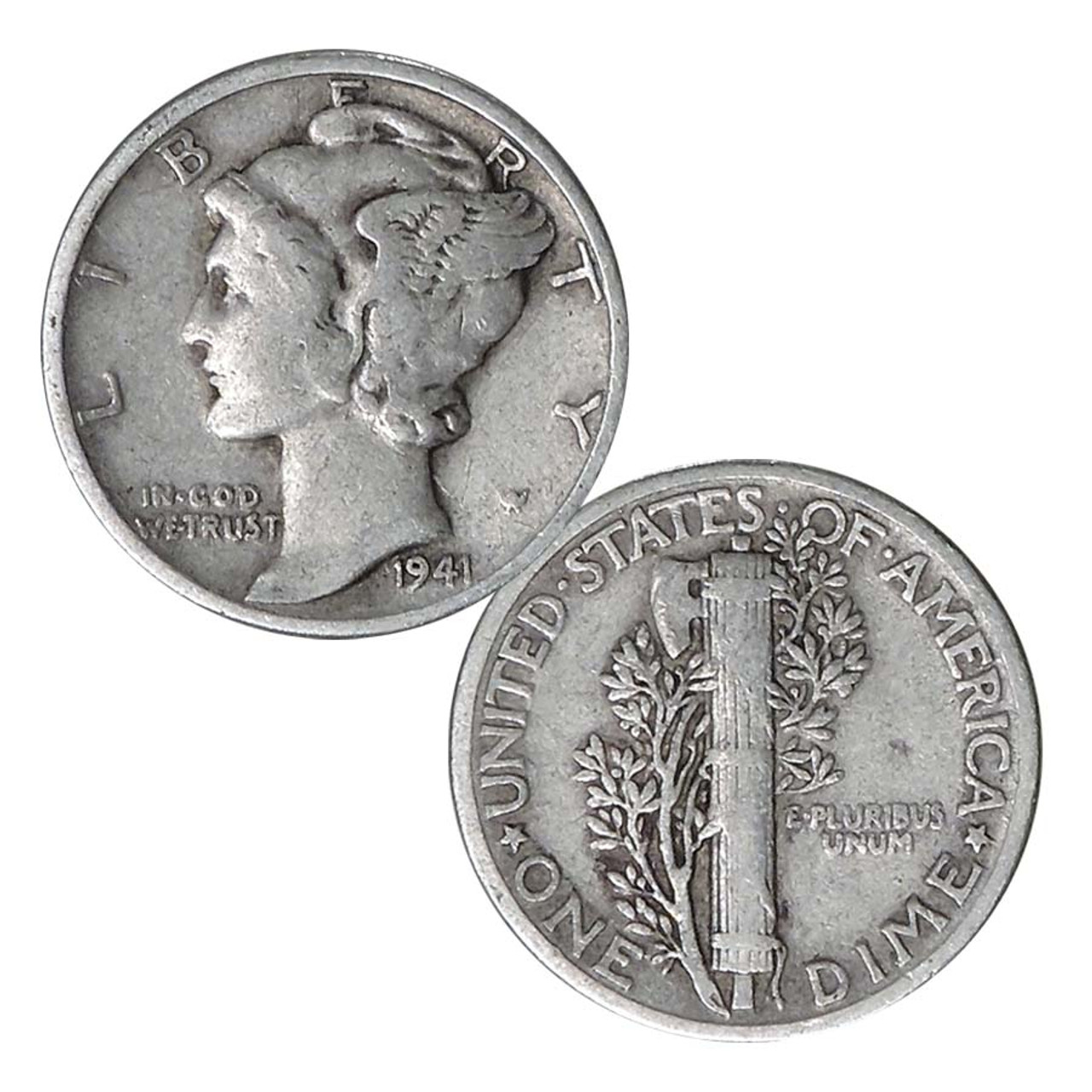 1941-P Mercury Silver Dime Fine Image 1