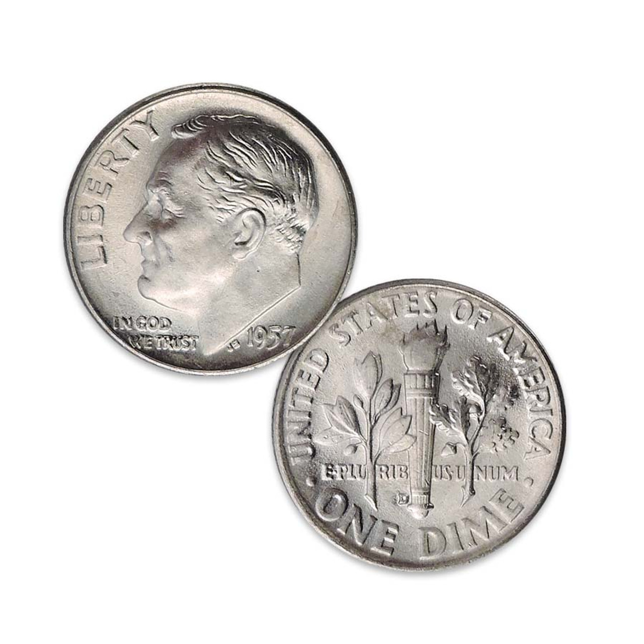 1957-D Roosevelt Silver Dime Brilliant Uncirculated