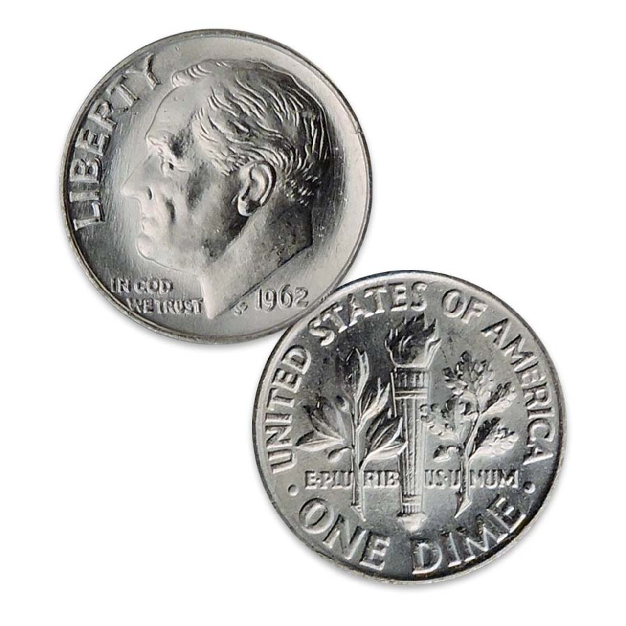 1962-P Roosevelt Silver Dime Brilliant Uncirculated Image 1