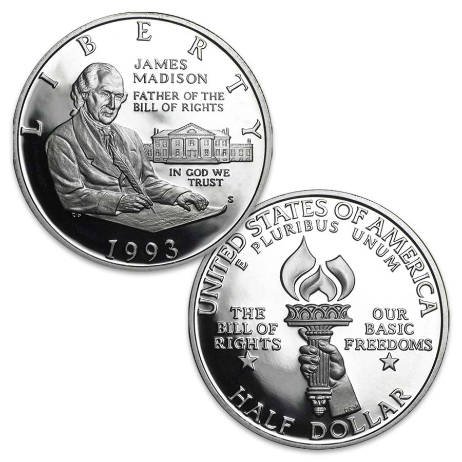 1993 Bill of Rights Silver Half Dollar Proof | International Coins