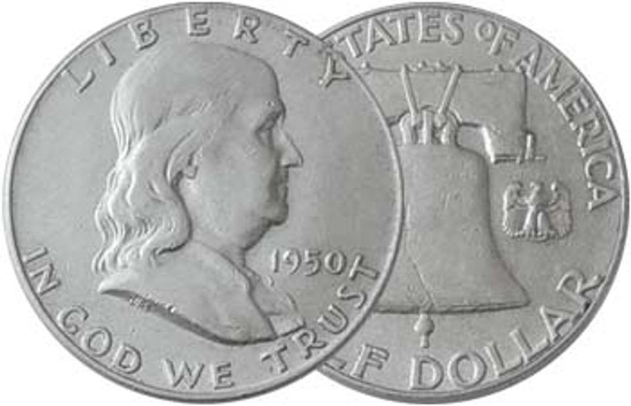 1950-P Franklin Silver Half Dollar Very Fine Image 1