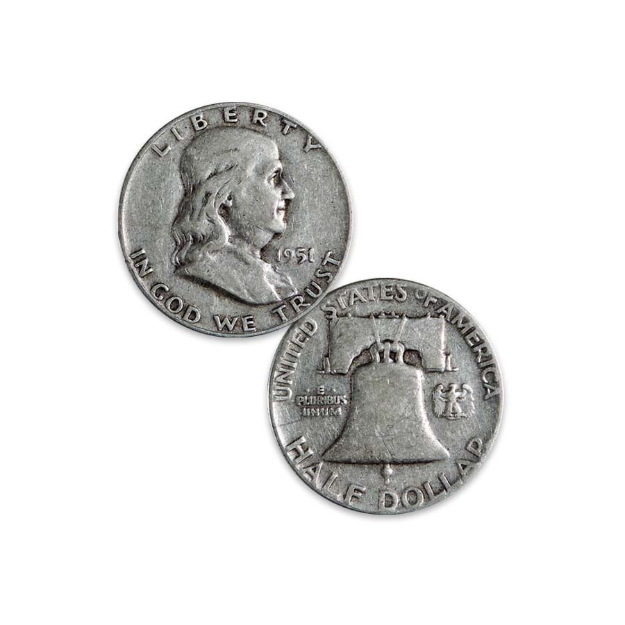 1944年 米国初日カバー 額装 Franklin Mint系 汽車銀色 1951-P Franklin Silver Half Dollar Very Fine | International Coins