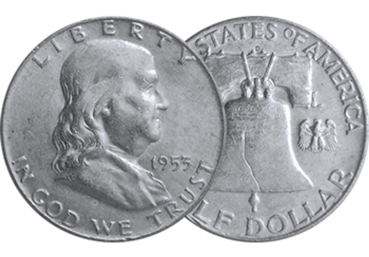 1953-D Franklin Silver Half Dollar Very Fine Image 1