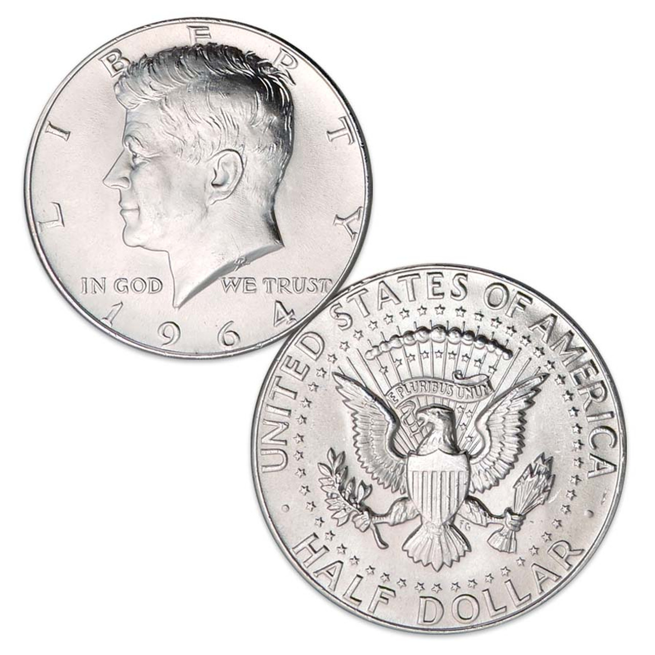 U.S. Kennedy Silver Half Dollar 1964-P Brilliant Uncirculated Image 1