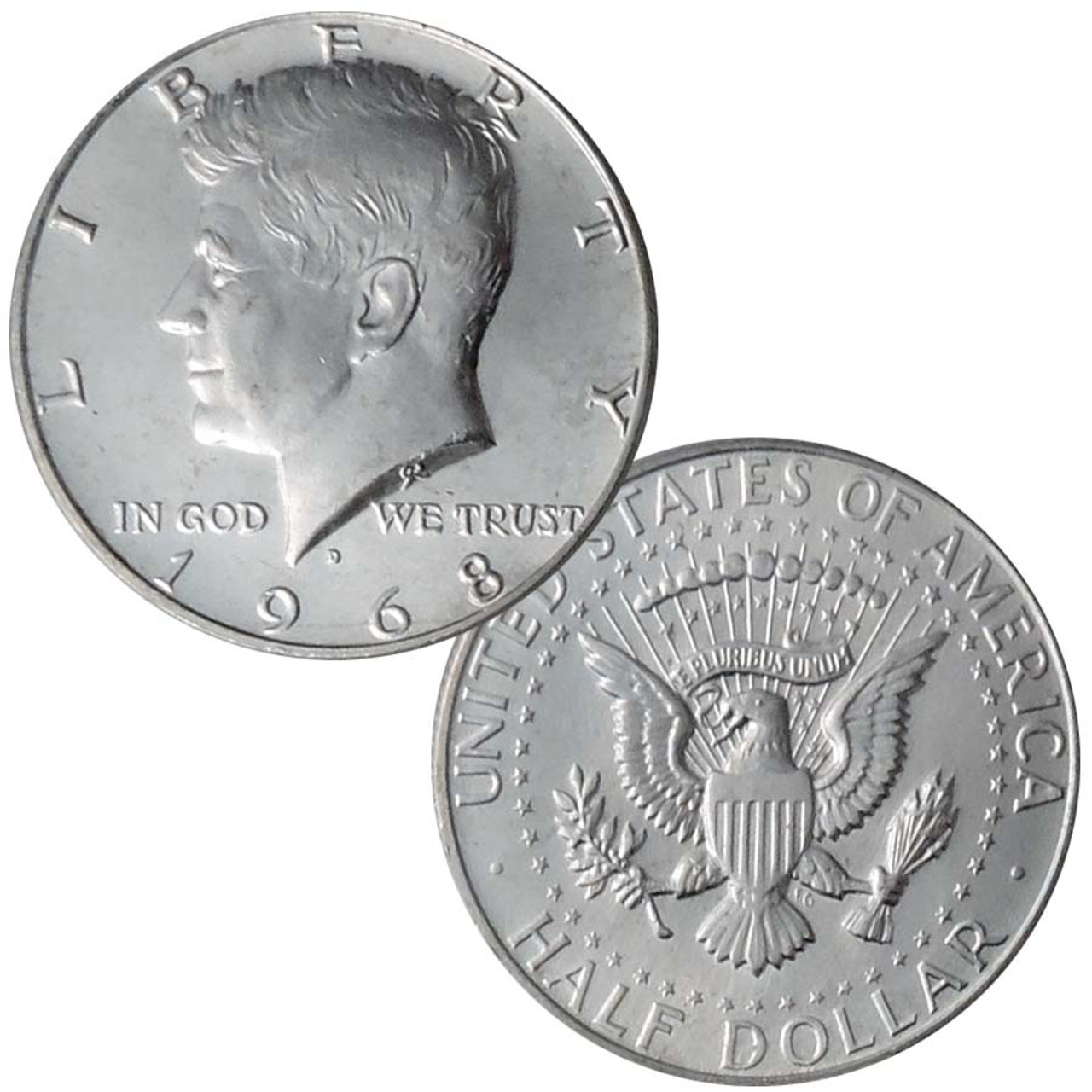 1968-D Kennedy 40% Silver Half Dollar Brilliant Uncirculated Image 1