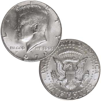 1970-D Kennedy 40% Silver Half Dollar Brilliant Uncirculated