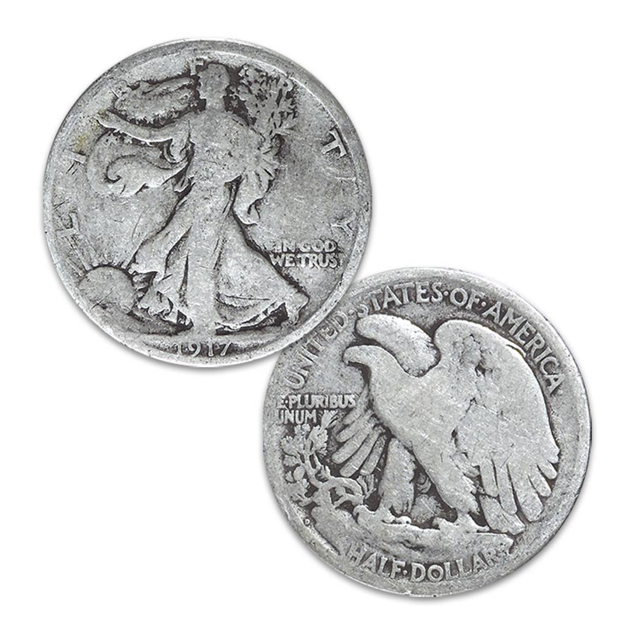 1917-D Walking Liberty Silver Half Dollar Reverse Mintmark Good