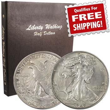 1916-1947 Walking Liberty Silver Half Dollar Complete 65 Coin Collection Good to Brilliant Uncirculated Image 1