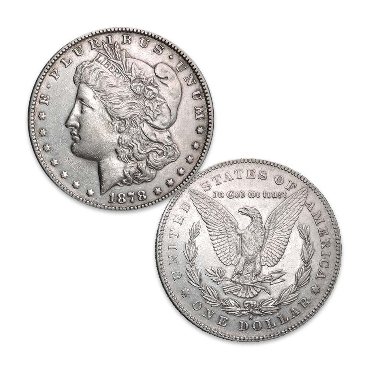 1878 S Morgan Silver Dollar About Uncirculated International