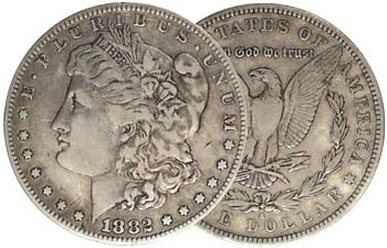 1882-S Morgan Silver Dollar Very Fine | International Coins & Currency