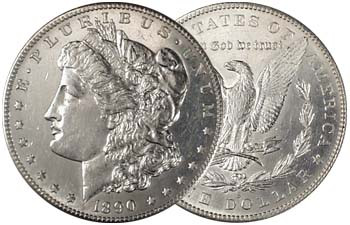 U.S. Morgan Silver Dollar 1890-S About Uncirculated