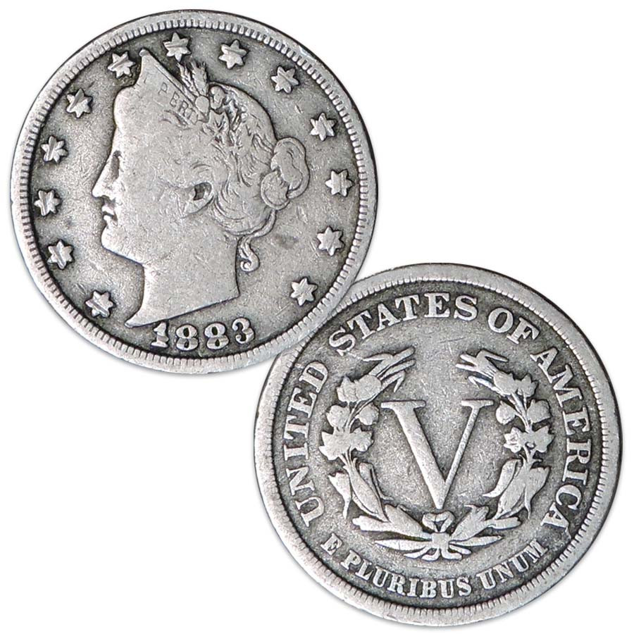 1883 Liberty Head Nickel No Cent Good | International Coins & Currency