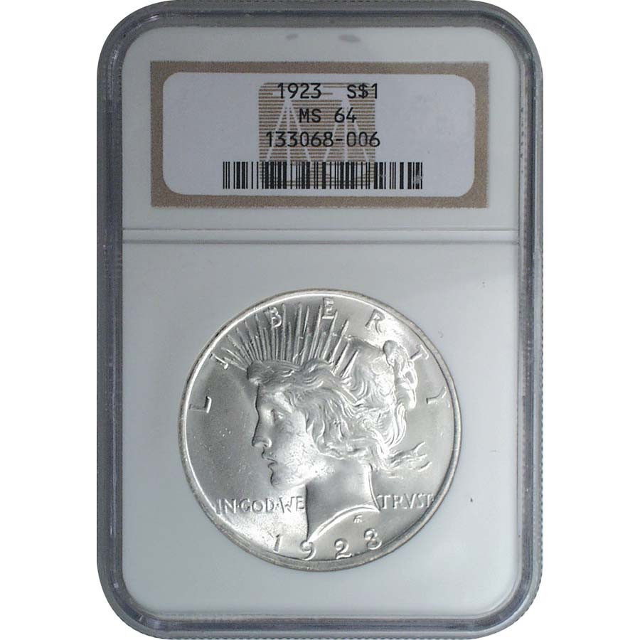 1923-P Peace Silver Dollar Certified MS-64 Image 1