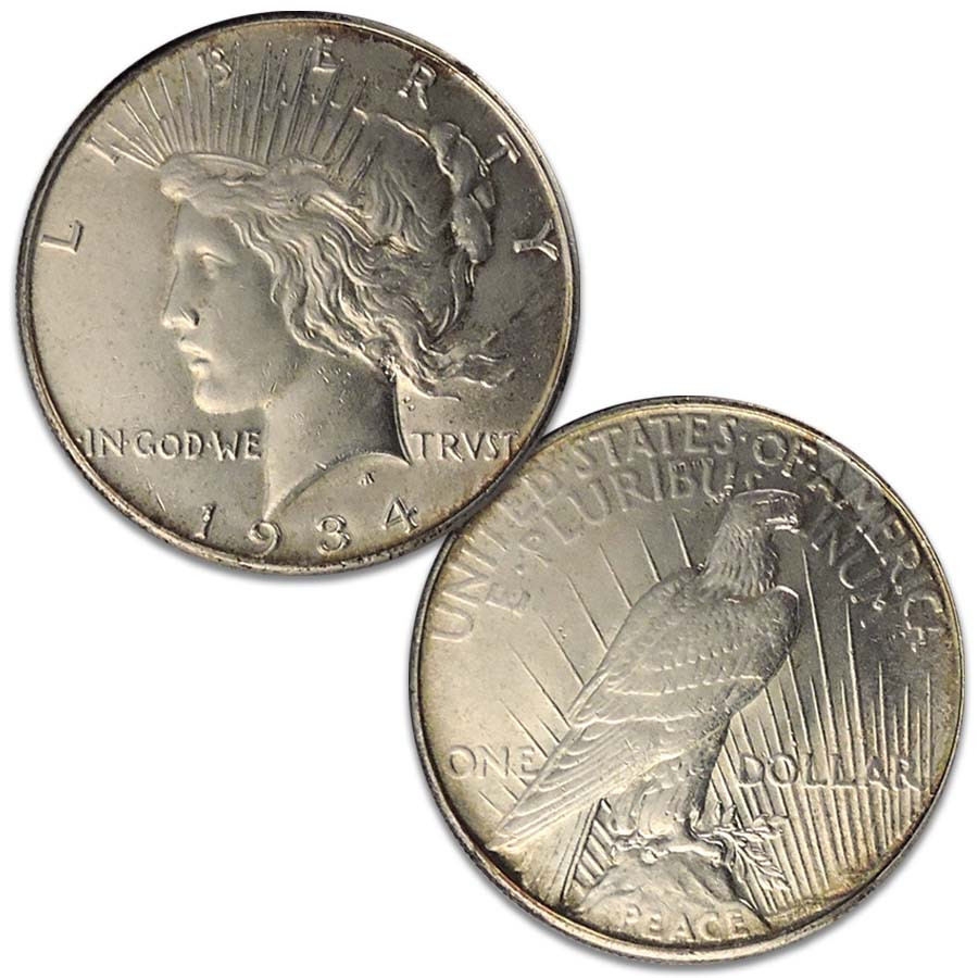 1934年 アメリカピース1ドル 銀貨アンティーク珍品Peace Dollar 1934-P Peace Silver Dollar Brilliant Uncirculated | International