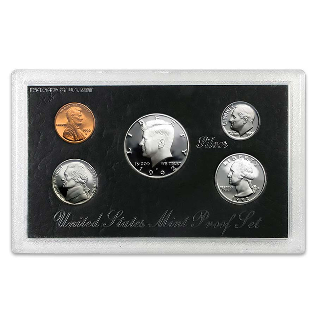 1992年 Silver Proof Set 5枚セット　アメリカシルバーコイン 1992 S U.S. Mint Silver Proof Set - 5 Coins - OGP Superb Gem