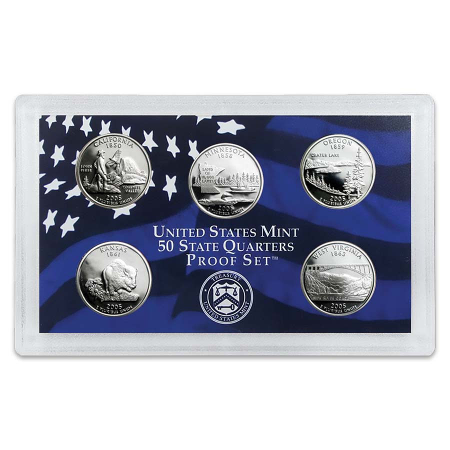 2005 Statehood Quarter Proof Set 5 Coin | International Coins