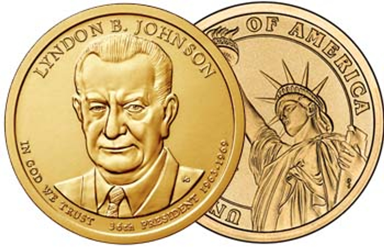 Lyndon B. Johnson 2015-P Presidential Dollar Brilliant Uncirculated Image 1