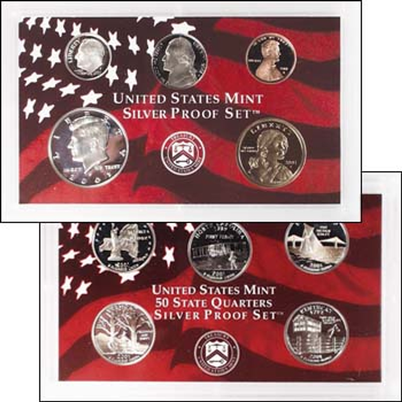 2001 Silver Proof Set 10 Coins Image 1