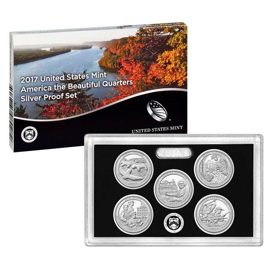 MINT SET 2013 2014 2015 2016 2017 5点 2017 National Parks Silver Quarter Proof Set 5 Coins