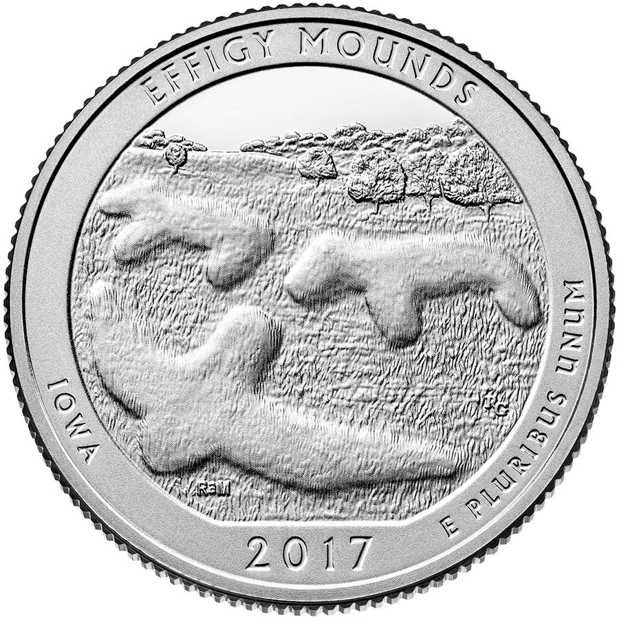 2017-D Effigy Mounds National Monument Quarter Brilliant