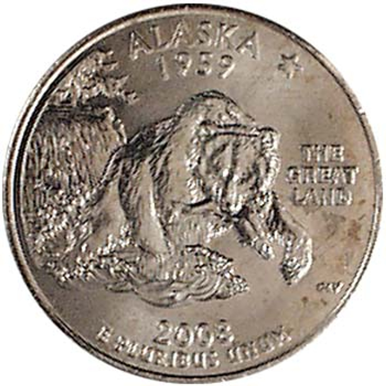 【新品未使用】2008年発行 アラスカ州Quarter 1 ロール 2008P Alaska GRIZZLY BEAR Quarter US Coin BU coins from a
