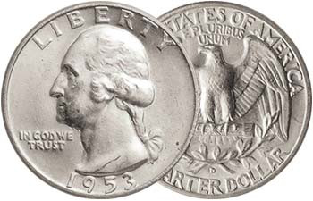 1953-D Washington Silver Quarter Brilliant Uncirculated