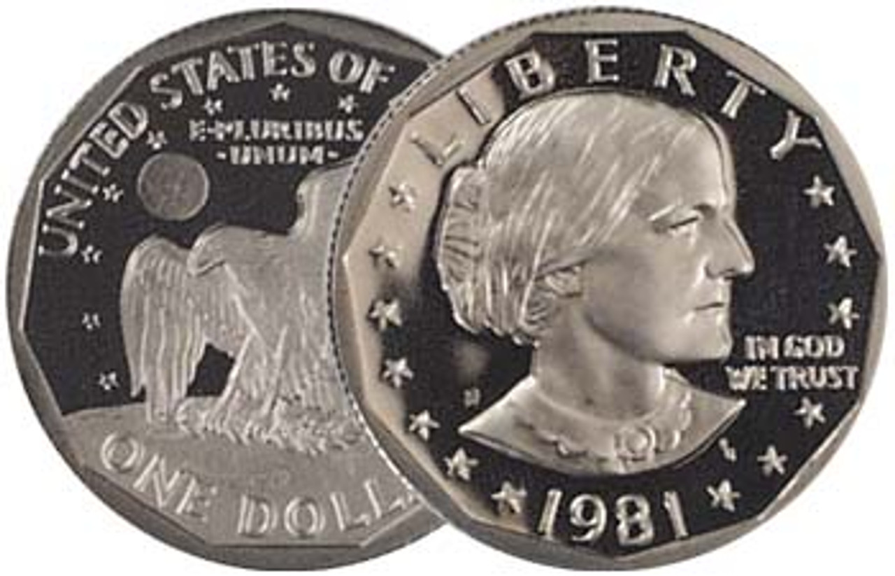 1981-S Susan B. Anthony Dollar Type I Proof Image 1