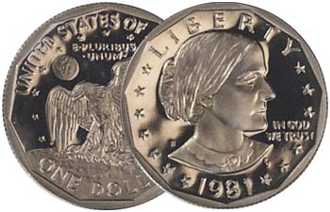 1981-S Susan B. Anthony Dollar Type II Proof Image 1