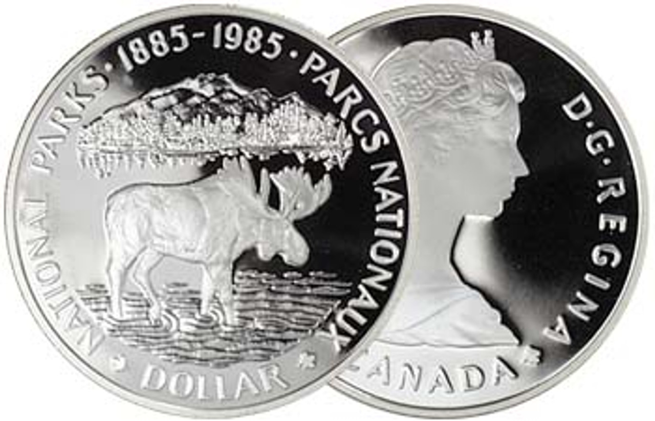 Canada 1985 Moose/National Parks Silver Dollar Proof
