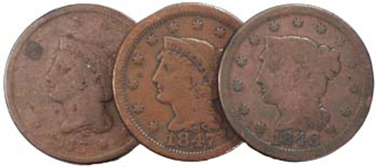 USA 1839-1857 Braided Hair Large Cent COPY COINS