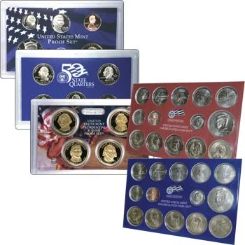 U.S. 2007 14-Coin Proof Set and 28-Coin Mint Set