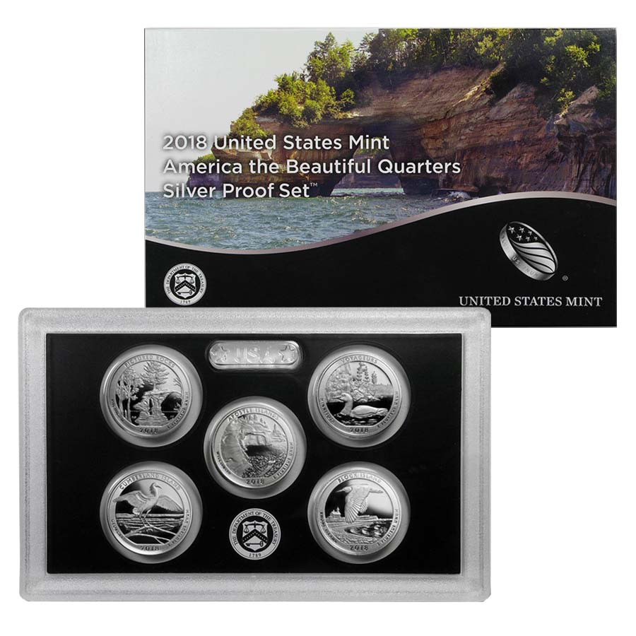 2018 National Parks Quarter Silver Proof Set | International Coins