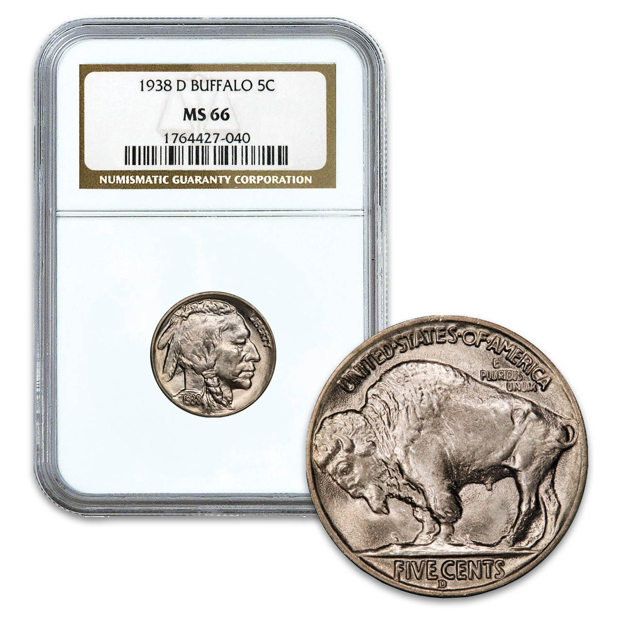 1938-D Buffalo Nickel Certified MS-66 | International Coins & Currency