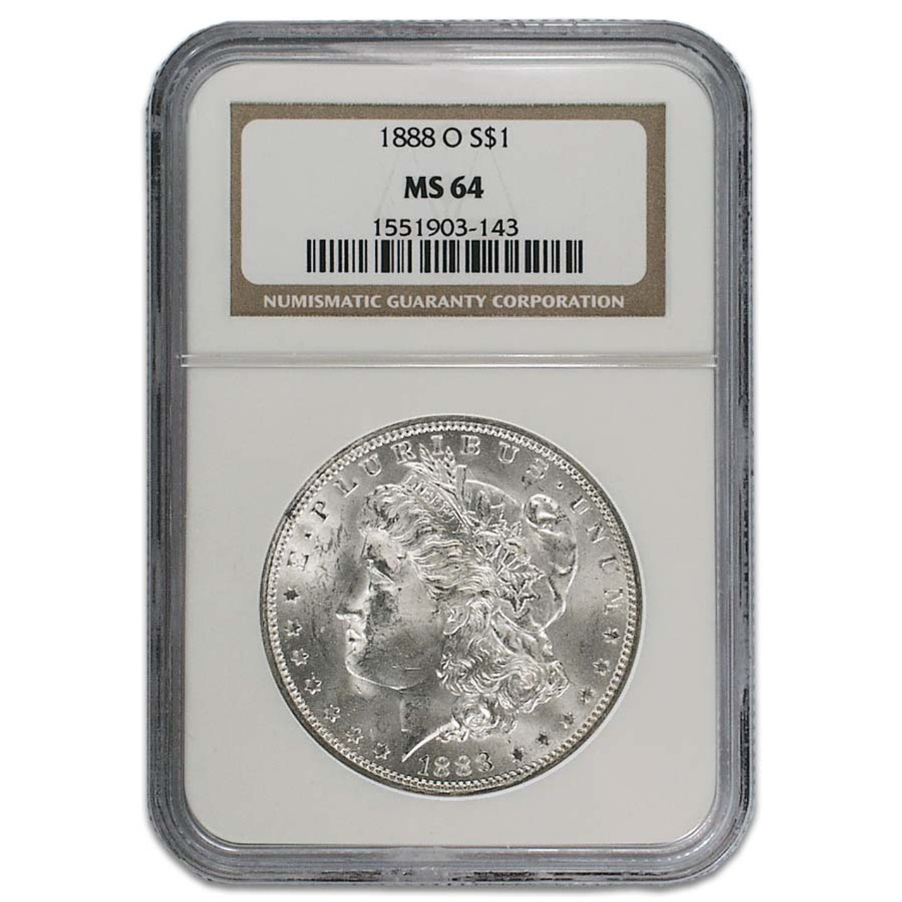 U.S. Morgan Silver Dollar 1888-O Certified MS-64