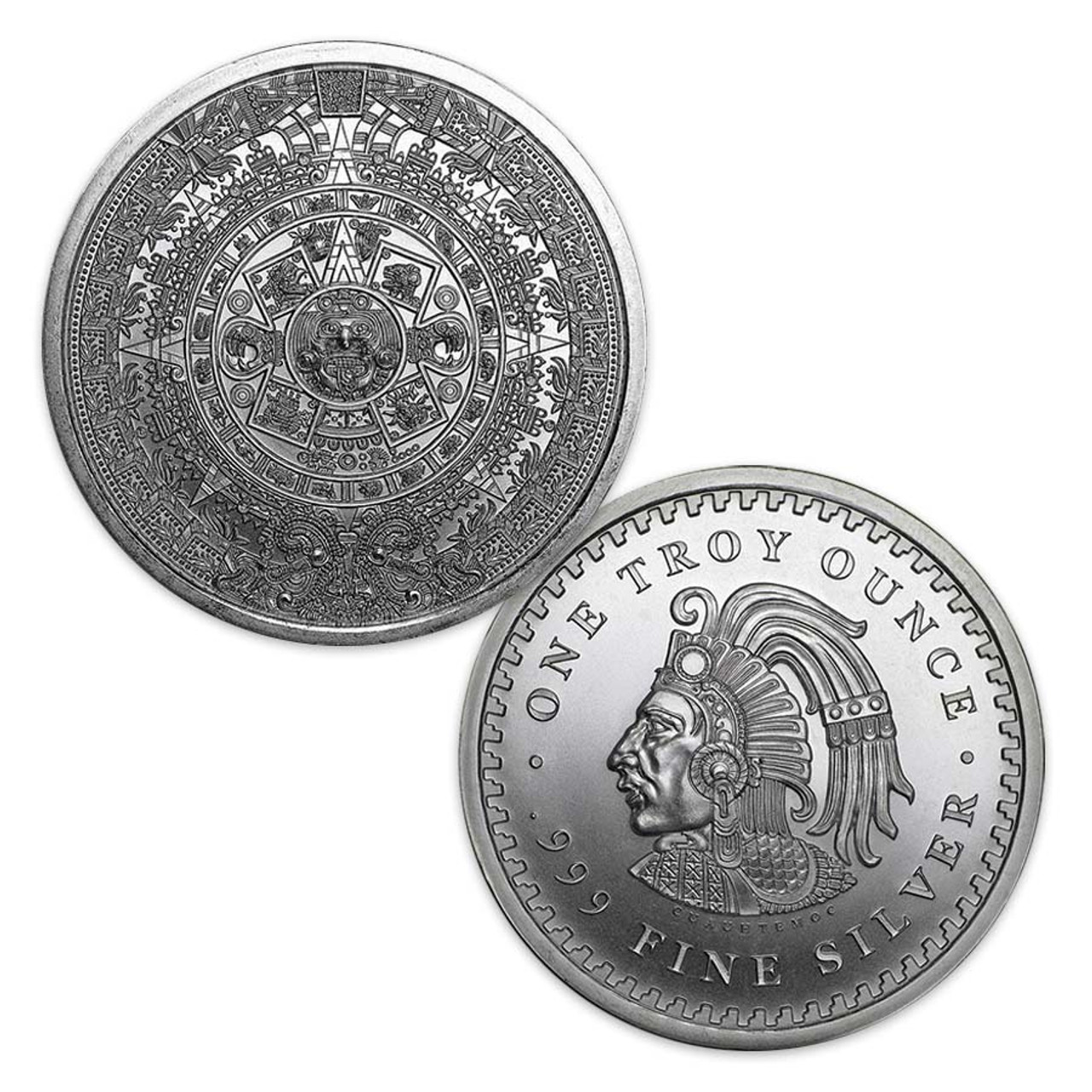 純銀バー 1オンス アステカカレンダー 1 oz Aztec Calendar 1 oz .999 Silver Bar Aztec Calendar | LCR Coin