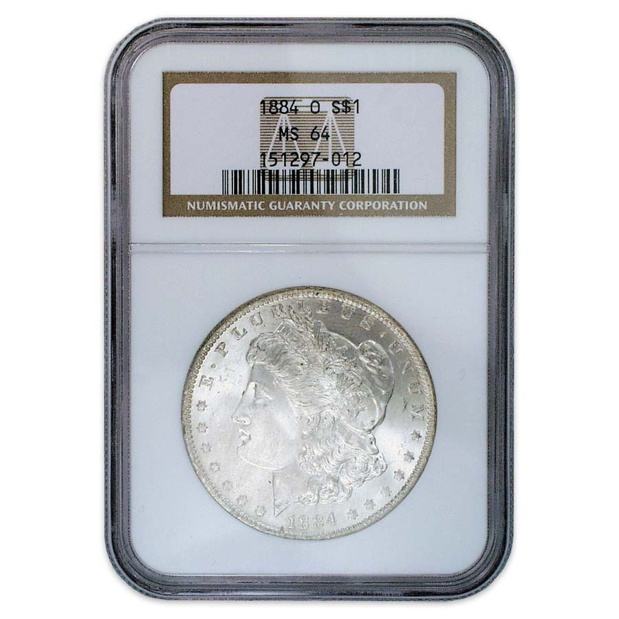 1884 O Morgan Silver Dollar Certified Ms 64 International Coins Currency