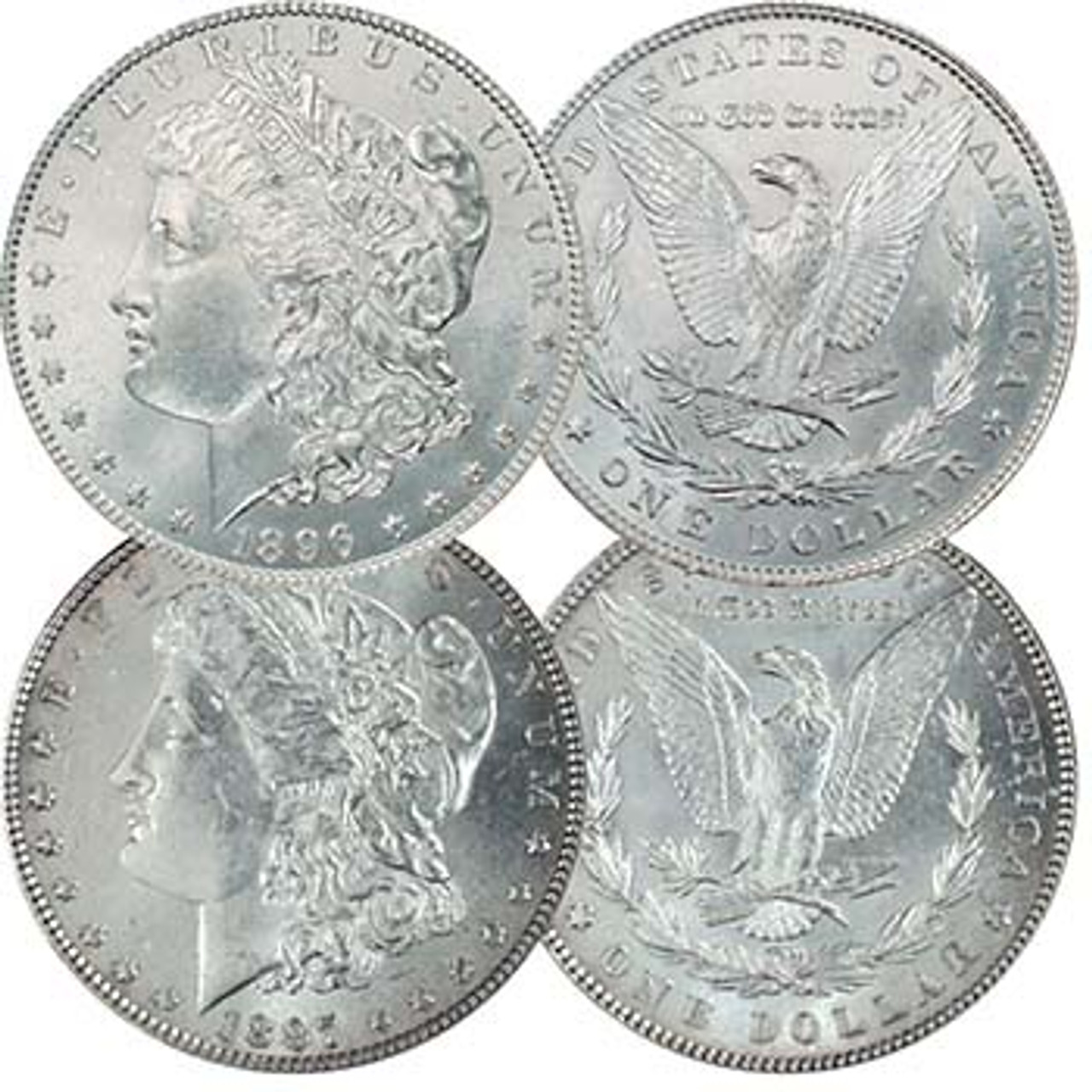 1896-P & 1897-P Morgan Silver Dollar Pair Brilliant Uncirculated